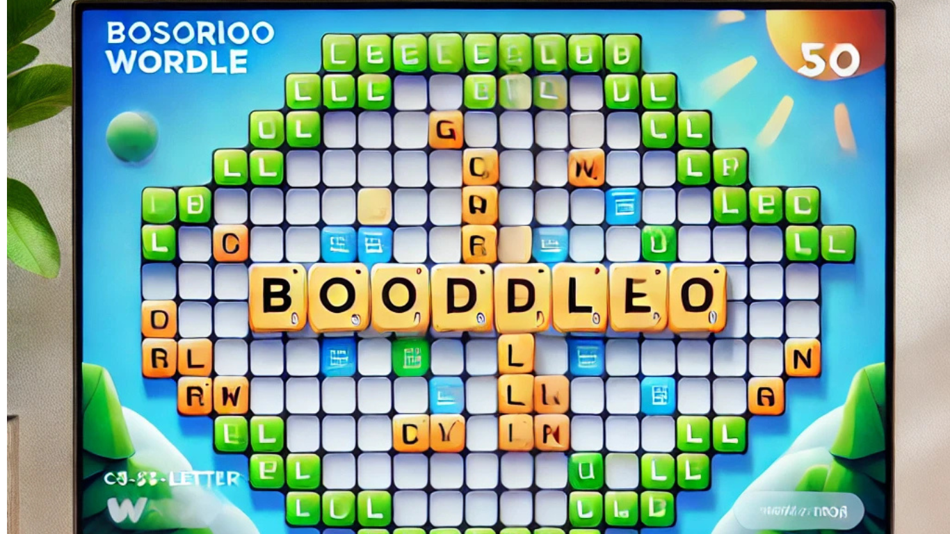 A screenshot of Bosorioo Wordle gameplay showing a fun word puzzle grid.